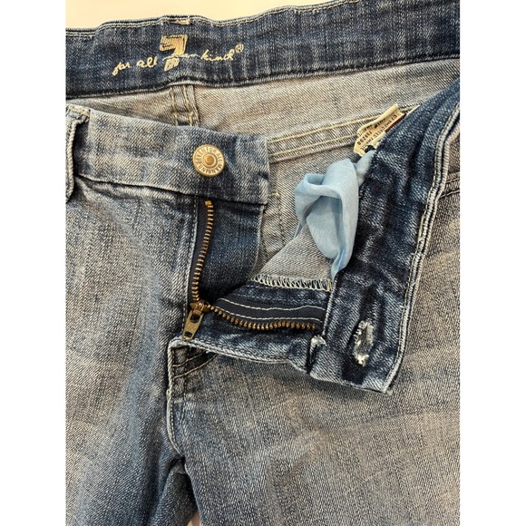 Vintage 7 For All Mankind Low Rise "A" Pocket Flare Jeans Embroidered Pocket 26 - Picture 6 of 9